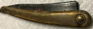 ANTIQUE EARLY 19TH C WADE & BUTCHER SHEFFIELD STUB TAIL STRAIGHT RAZOR HORN HDLE 12