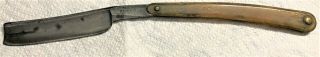 ANTIQUE EARLY 19TH C WADE & BUTCHER SHEFFIELD STUB TAIL STRAIGHT RAZOR HORN HDLE 4