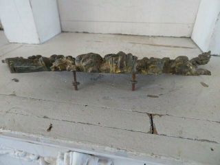 FABULOUS Old French METAL DETAIL HEADER Fragment Roses Flowers Very Ornate 11