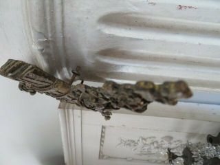 FABULOUS Old French METAL DETAIL HEADER Fragment Roses Flowers Very Ornate 12