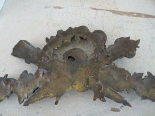 FABULOUS Old French METAL DETAIL HEADER Fragment Roses Flowers Very Ornate 7