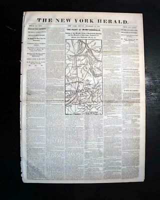 MUNFORDVILLE Kentucky Battle of Rowlett ' s Station MAP 1861 Civil War Newspaper 5