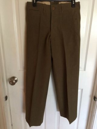 Vintage Ww2 Wwii Us Army Trousers Pants Wool M - 1937 Od Dated 1941