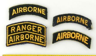 4 Us Army Airborne Ranger Tab Scroll Patch Military Badge T70h3