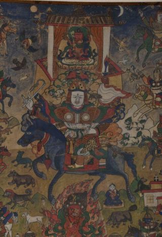 Antique Chinese Tibetan Buddhist Buddha Figural Thangka Silk Painting 11