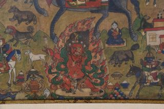 Antique Chinese Tibetan Buddhist Buddha Figural Thangka Silk Painting 3
