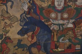 Antique Chinese Tibetan Buddhist Buddha Figural Thangka Silk Painting 8