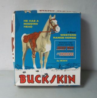 Vintage Marx Buckskin Nodding Horse And Box Best Of The West Series