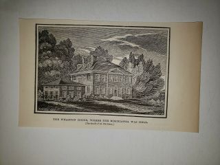 Wharton House Mischianza Pennsylvania 1876 Sketch Print Very Rare