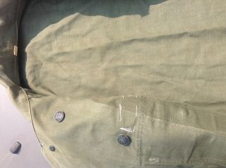 Vtg WWII US Army Military HBT Twill UTility Combat Shirt Jacket 32R 6