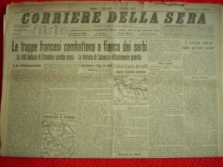 1915 ITALIAN NEWSPAPERS WW1 BALKANS SERBIA BULGARIA GREECE FRANCE 2