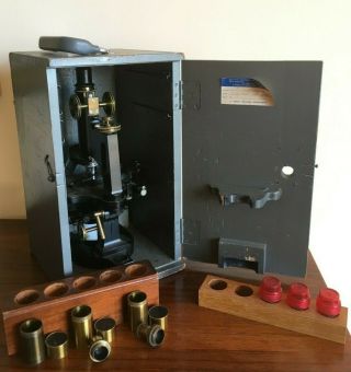 Antique Bausch & Lomb Compound Microscope CAH w/ attachable mechanical stage 2