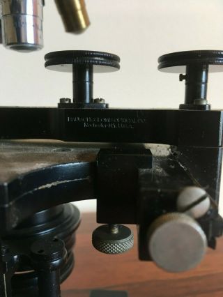 Antique Bausch & Lomb Compound Microscope CAH w/ attachable mechanical stage 5