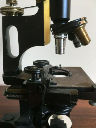 Antique Bausch & Lomb Compound Microscope CAH w/ attachable mechanical stage 7