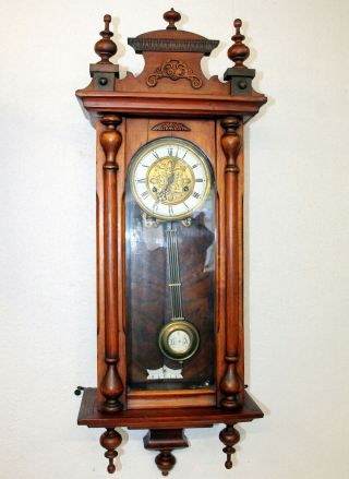 Antique Wall Clock Vienna Regulator 19th Cimes Clock Phs - Phillipp Haas & Söhn