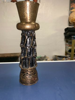 Trench Art 12 " Artillery Shell Decorative Hammered Vase Ww1 1915