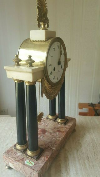 19th Century French Mantel Clock 8 Day Striking Brass Antique Clock