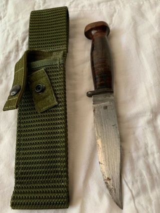 Vintage Ww Ii Knife Pal Rh 35 Wood Pommel With Sheath Tool