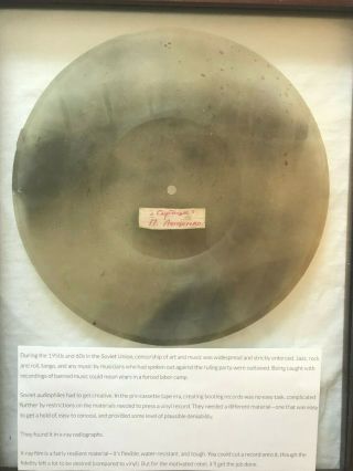 Soviet Union Bone Record/lp - Underground Record Made From A Hospital X - Ray Film