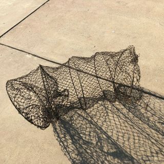 33316 Vintage River Hoop Fishing Net Trap Lake Cabin Decor (4 Hoop Net)