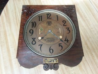 ANTIQUE INTERNATIONAL TIME RECORDING CO.  OAK CLOCK PARTS 11 