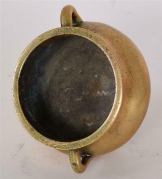 Late Ming or Early Qing Chinese Bronze Bombe Censer Incense Burner Xuande Mark 11