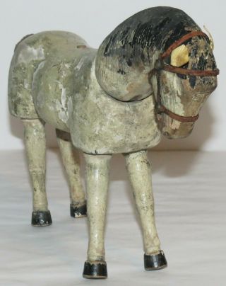 Antique Schoenhut Humpty Dumpty Circus Dapple Gray Wood Horse,  Painted Eyes