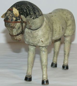 Antique Schoenhut Humpty Dumpty Circus Dapple Gray Wood Horse,  Painted Eyes 2