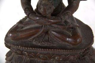 Bronze Bodhisattva Buddha Amitayus Seated on Double Lotus Base Chinese Tibet 10