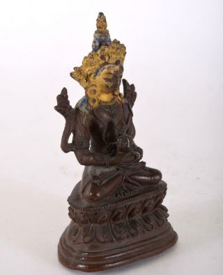 Bronze Bodhisattva Buddha Amitayus Seated on Double Lotus Base Chinese Tibet 12