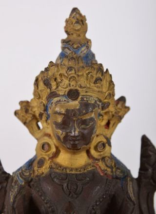 Bronze Bodhisattva Buddha Amitayus Seated on Double Lotus Base Chinese Tibet 5