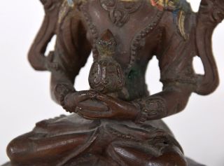 Bronze Bodhisattva Buddha Amitayus Seated on Double Lotus Base Chinese Tibet 6