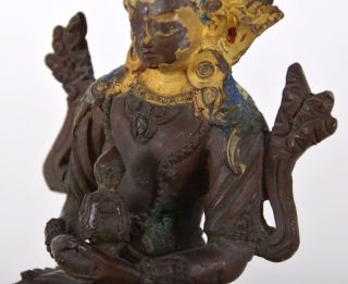 Bronze Bodhisattva Buddha Amitayus Seated on Double Lotus Base Chinese Tibet 8