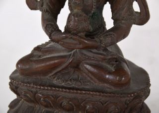 Bronze Bodhisattva Buddha Amitayus Seated on Double Lotus Base Chinese Tibet 9