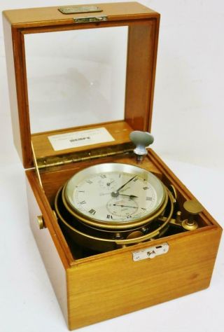 Antique English 2 Day Marine Chronometer Clock By Thomas Mercer Serial No 22350 2