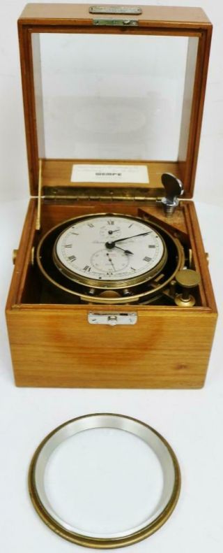 Antique English 2 Day Marine Chronometer Clock By Thomas Mercer Serial No 22350 7