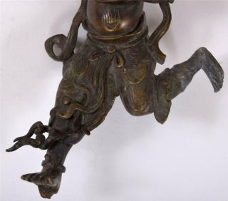 Dynamic Antique Fine Bronze Statue Buddhist Deity Running or Flying China Tibet 7