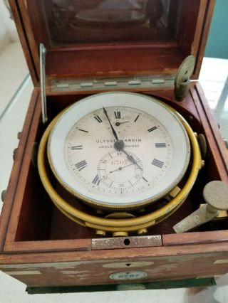 Rare Swiss made Ulysse Nardin Marine Chronometer nautical clock watch 2