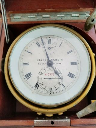 Rare Swiss made Ulysse Nardin Marine Chronometer nautical clock watch 3