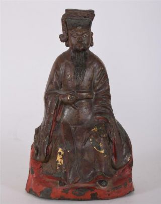 Antique Chinese Ming Bronze Emperor Gaozu Of Han Calligraphy On Rear Base