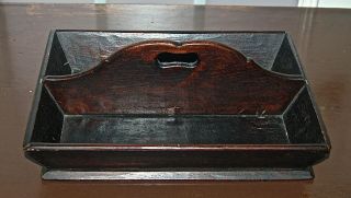 Antique Hand Made Primitive Wood Cutlery Knife Box Carrier Tote 1839 10
