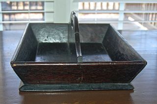Antique Hand Made Primitive Wood Cutlery Knife Box Carrier Tote 1839 5
