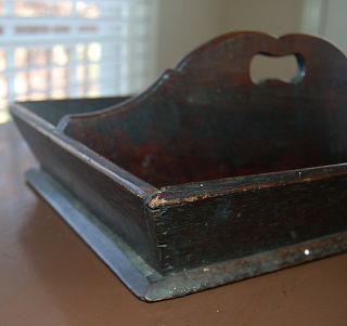 Antique Hand Made Primitive Wood Cutlery Knife Box Carrier Tote 1839 8