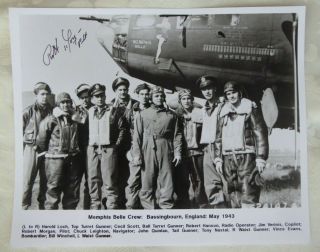 1943 Memphis Belle Signed Photograph W Crew Pilot Robert Morgan Wwii 25 Missions