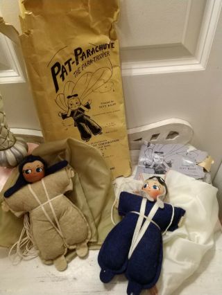 Vintage Wwii Pat - Parachute The Pats Trooper Dolls By Elvy Kalep Pair