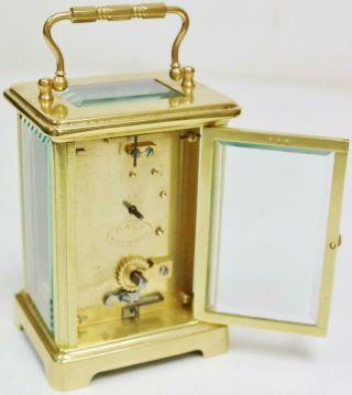 Antique French Brass & Glass 8 Day Timepiece Carriage Clock Platform Escapement 11