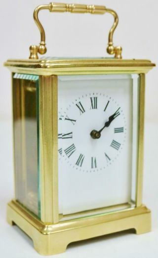 Antique French Brass & Glass 8 Day Timepiece Carriage Clock Platform Escapement 2