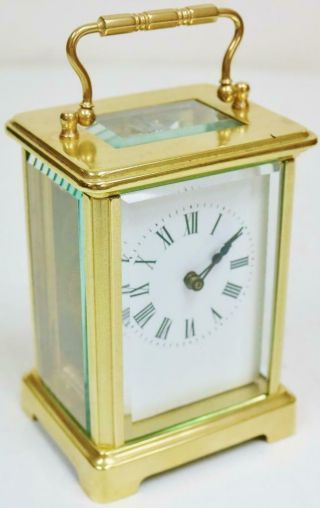 Antique French Brass & Glass 8 Day Timepiece Carriage Clock Platform Escapement 4