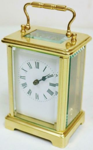 Antique French Brass & Glass 8 Day Timepiece Carriage Clock Platform Escapement 5