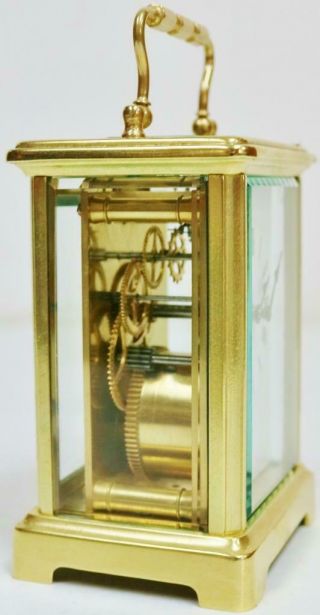 Antique French Brass & Glass 8 Day Timepiece Carriage Clock Platform Escapement 6